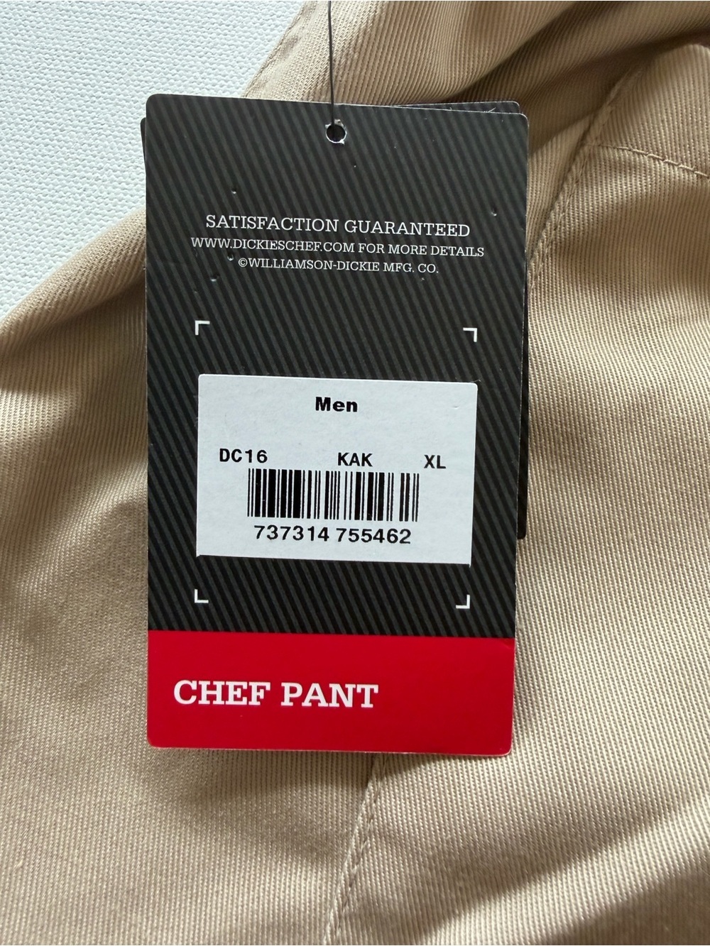 NWT Men's Dickies Classic Khaki Chef Pant DC 16 Tan Elastic Back Waist Size XL - Picture 8 of 15
